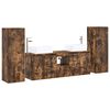 vidaXL Ensemble de mobilier de salle de bain 5 pc Ch&ecirc;ne fum&eacute;