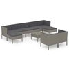 vidaXL Salon de jardin 10 pcs avec coussins R&eacute;sine tress&eacute;e Gris