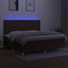 vidaXL Sommier &agrave; lattes de lit matelas et LED Marron fonc&eacute; 200x200 cm