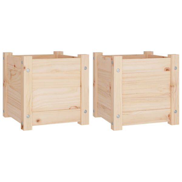 vidaXL Jardini&egrave;res d'ext&eacute;rieur 2 pcs 31x31x31 cm bois de pin massif