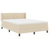 vidaXL Lit &agrave; ressorts avec matelas Cr&egrave;me 190 x 140 cm Polyester