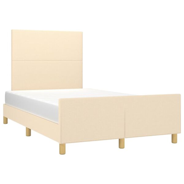 vidaXL Cadre de lit sans matelas crème 120x190 cm tissu