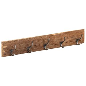 vidaXL Cintre de couloir et 5 crochets 100x2,5x15 cm Bois r&eacute;cup&eacute;ration