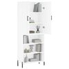 vidaXL Buffet haut Blanc 69,5x34x180 cm Bois d'ing&eacute;nierie