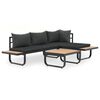 vidaXL Canap&eacute; d'angle de jardin &agrave; 2 places avec coussins Aluminium WPC