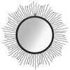 vidaXL Miroir mural de jardin Rayons de soleil 80 cm Noir