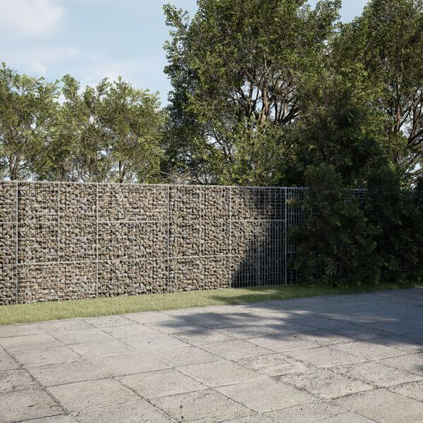 vidaXL Panier gabion avec couvercle 500x50x150 cm fer galvanis&eacute;