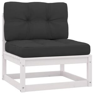 vidaXL Canap&eacute; d'angle de jardin coussins anthracite Bois de pin massif