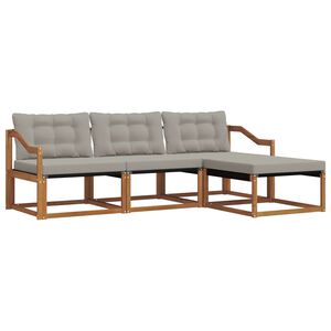 vidaXL Ensemble de canap&eacute;s d'ext&eacute;rieur 4 pc Naturel et gris clair
