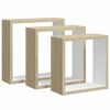 vidaXL &Eacute;tag&egrave;res murales sous forme de cube 3 pcs Blanc et ch&ecirc;ne sonoma