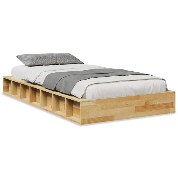 vidaXL Cadre de lit sans matelas 80x200 cm bois massif de ch&ecirc;ne