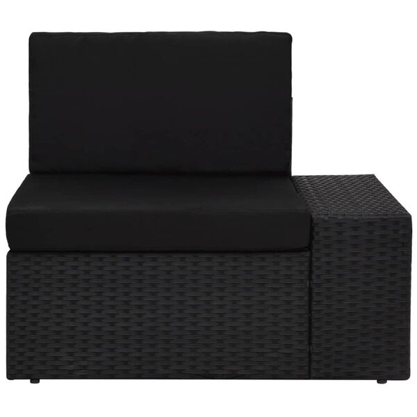 vidaXL Salon de jardin 5 pcs avec coussins Noir R&eacute;sine tress&eacute;e