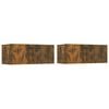 vidaXL Meubles TV 2 pcs ch&ecirc;ne fum&eacute; 80x30x30 cm bois d'ing&eacute;nierie