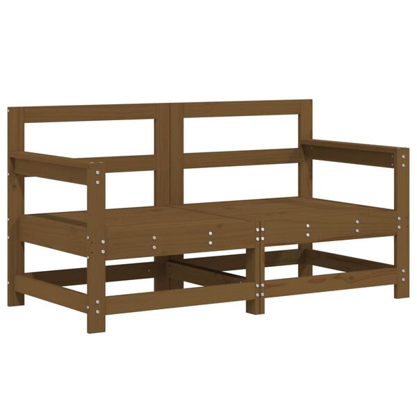 vidaXL Canap&eacute;s d'angle de jardin 2 pcs marron miel bois de pin solide