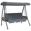 vidaXL Balancelle de jardin avec auvent r&eacute;glable gris fonc&eacute; acier