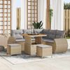 vidaXL Ensemble de canapé de jardin 8 pcs Beige polyrotin