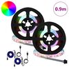 vidaXL Bande LED 4 pcs Noir et Transparent 45 x 0,8 x 0,3 cm