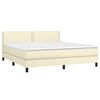vidaXL Sommier &agrave; lattes de lit avec matelas et LED Cr&egrave;me 160x200 cm