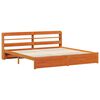 vidaXL Cadre de lit avec stockage 2 pcs Cire marron Bois de Pin Massif