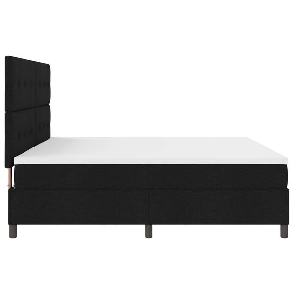 vidaXL Lit &agrave; ressorts avec matelas avec LED Noir 200 x 200 cm tissu