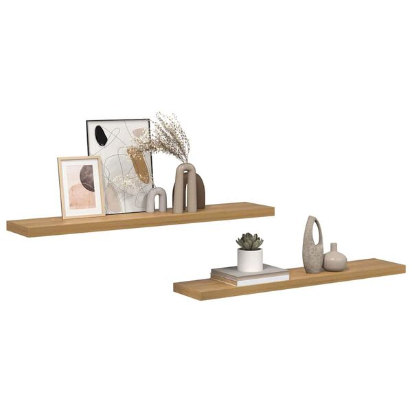 vidaXL &Eacute;tag&egrave;re Murale 2 pcs Marron 120 x 23,5 x 4 cm Bois d'ing&eacute;nierie