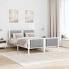 vidaXL Cadre de lit avec t&ecirc;te de lit Gris clair 140 x 190 cm tissu
