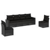 vidaXL Salon de jardin 6 pcs avec coussins noir r&eacute;sine tress&eacute;e