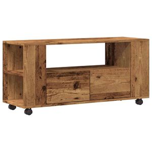 vidaXL Meuble TV avec roulettes vieux bois bois d'ing&eacute;nierie