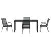 vidaXL Ensemble de salle &agrave; manger pour jardin 5 pcs Noir