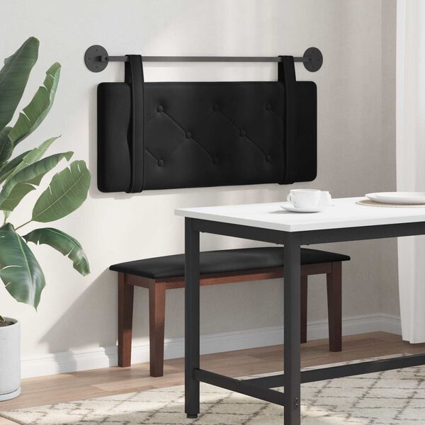 vidaXL T&ecirc;te de lit suspendue Noir 110 x 55 x 5 cm Velours