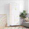 vidaXL Buffet haut Blanc 69,5x34x180 cm Bois d'ing&eacute;nierie