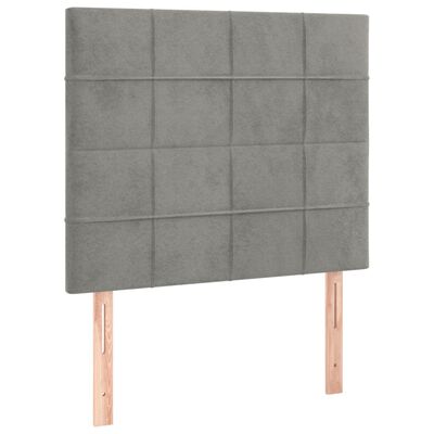 vidaXL Tête de lit à LED Gris clair 100x5x118/128 cm Velours