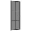 vidaXL Porte intérieure 76x201,5 cm Noir Verre ESG et aluminium