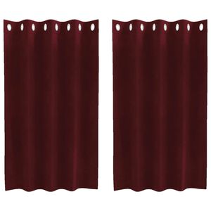 vidaXL Rideaux occultants 2 pc Bordeaux 140 x 140 cm Velours
