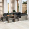 vidaXL Ensemble de canap&eacute; de jardin 13 pcs Gris Poly rotin