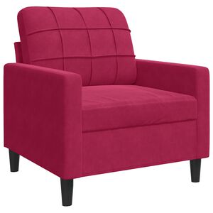vidaXL Fauteuil Rouge bordeaux 60 cm Velours