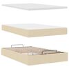 vidaXL Lit ottoman avec matelas et LED cr&egrave;me 120x190 cm tissu