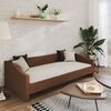 vidaXL Lit avec matelas et USB Marron Tissu 90x200 cm