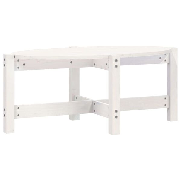 vidaXL Table basse Blanc 87x48x35 cm Bois massif de pin