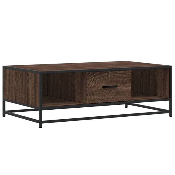 vidaXL Table basse chêne marron 100x57x35cm bois d'ingénierie et métal