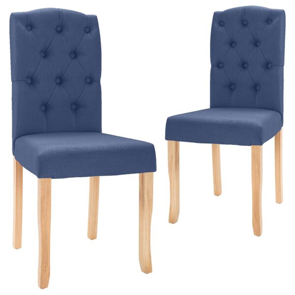 vidaXL Chaises &agrave; manger lot de 2 bleu tissu