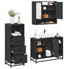 vidaXL Ensemble de meubles salle de bain 3 pcs noir bois d'ing&eacute;nierie