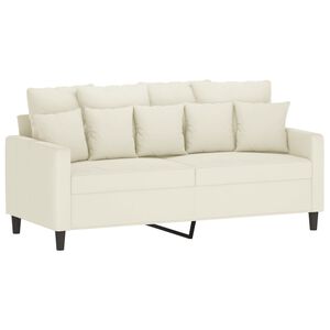 vidaXL Canap&eacute; &agrave; 2 places Cr&egrave;me 140 cm Velours