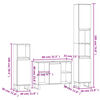 vidaXL Ensemble de meubles salle de bain 3 pcs noir bois d'ing&eacute;nierie