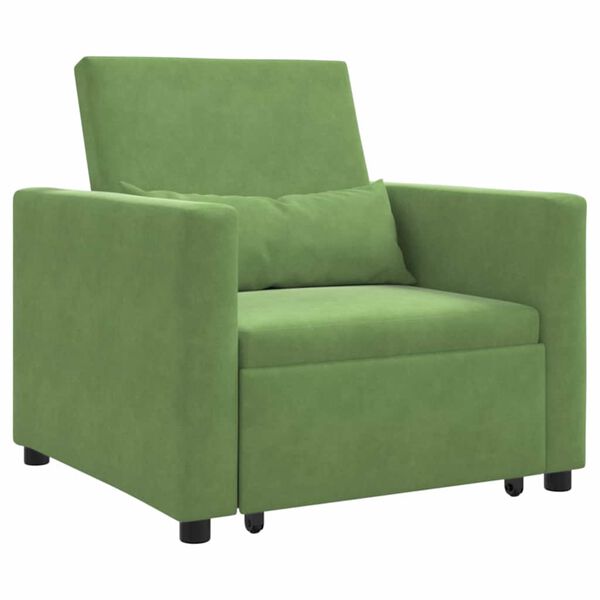 vidaXL Canap&eacute;-lit escamotable simple Vert clair 90 x 165 x 87 cm