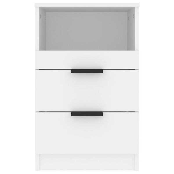 vidaXL Tables de chevet 2 pcs Blanc Bois d'ingénierie