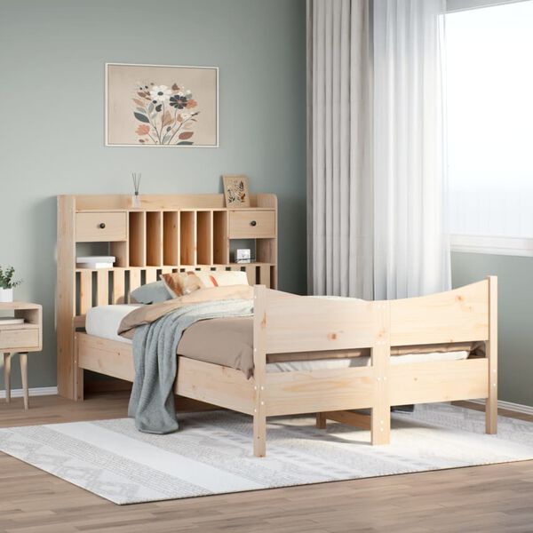 vidaXL Cadre de lit sans matelas 135x190 cm bois de pin massif