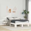 vidaXL Cadre de lit avec t&ecirc;te de lit Blanc 120 x 190 cm Pin massif