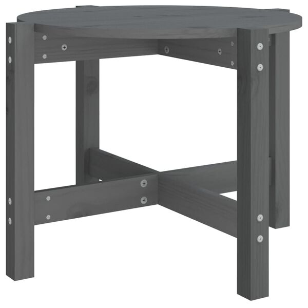 vidaXL Table basse Gris &Oslash; 62,5x45 cm Bois massif de pin