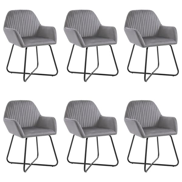 vidaXL Chaises à manger lot de 6 gris velours